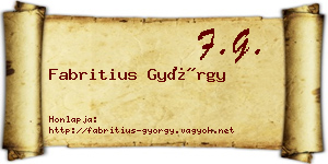 Fabritius György névjegykártya