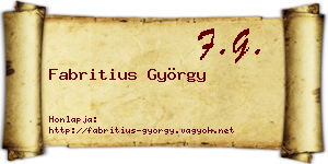 Fabritius György névjegykártya